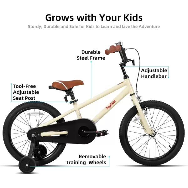imageJOYSTAR Kids Bike for Ages 212 Years Old Boys Girls 1220 Inch BMX Style Kids Bikes with Training Wheels Children Bicycle for Kids and Toddler Multiple ColorsIvory