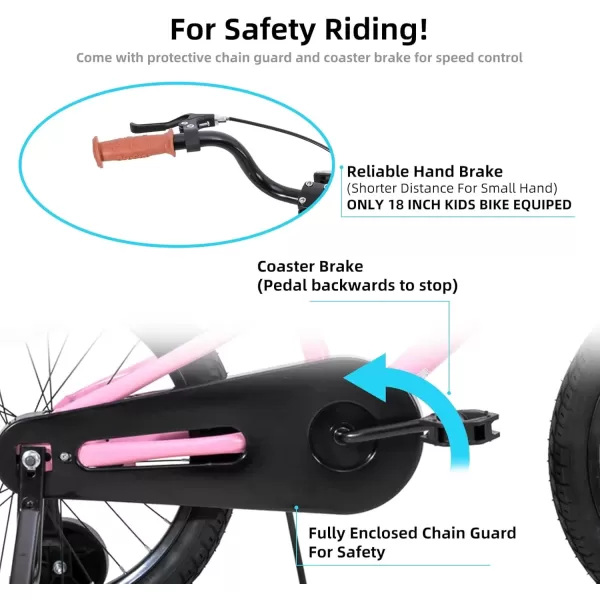 imageJOYSTAR Kids Bike for Ages 212 Years Old Boys Girls 1220 Inch BMX Style Kids Bikes with Training Wheels Children Bicycle for Kids and Toddler Multiple ColorsPink