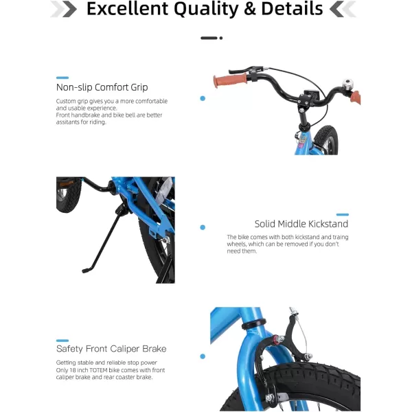 imageJOYSTAR Kids Bike for Ages 212 Years Old Boys Girls 1220 Inch BMX Style Kids Bikes with Training Wheels Children Bicycle for Kids and Toddler Multiple ColorsBlue