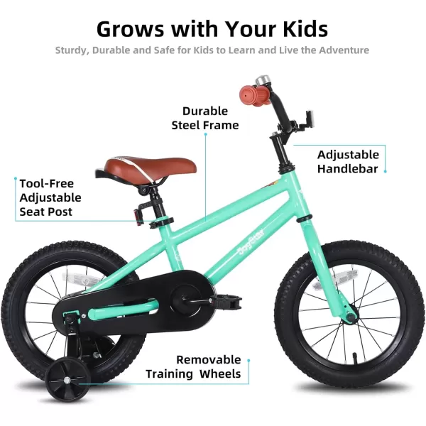 imageJOYSTAR Kids Bike for Ages 212 Years Old Boys Girls 1220 Inch BMX Style Kids Bikes with Training Wheels Children Bicycle for Kids and Toddler Multiple ColorsMint Green