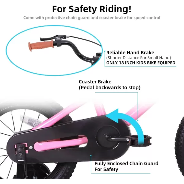 imageJOYSTAR Kids Bike for Ages 212 Years Old Boys Girls 1220 Inch BMX Style Kids Bikes with Training Wheels Children Bicycle for Kids and Toddler Multiple ColorsPink