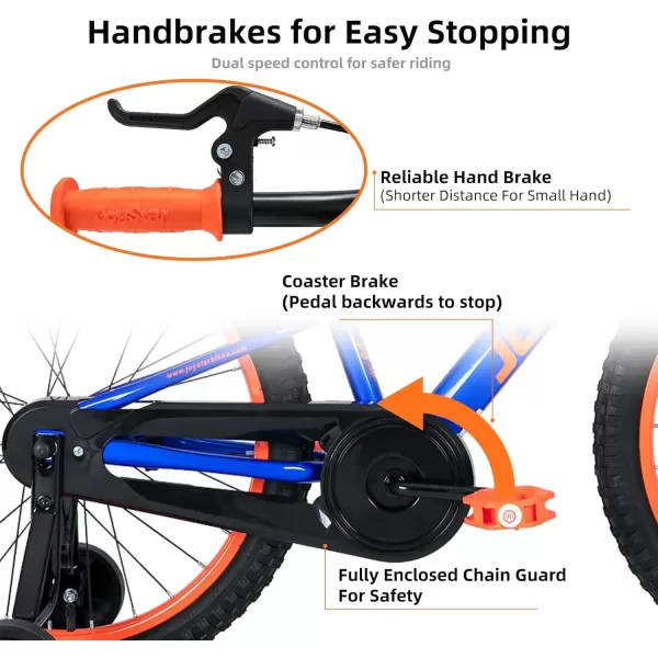 imageJOYSTAR NEO 20 Inch Kids Bike for Ages 610 Years Old Boys ampamp Girls 20 Inch Wheels Kids Mountain Bike with Training Wheels ampamp Handbrake Kids Bicycles Multiple ColorsBlue