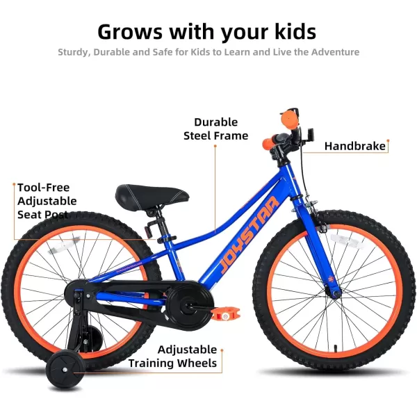 imageJOYSTAR NEO 20 Inch Kids Bike for Ages 610 Years Old Boys ampamp Girls 20 Inch Wheels Kids Mountain Bike with Training Wheels ampamp Handbrake Kids Bicycles Multiple ColorsBlue
