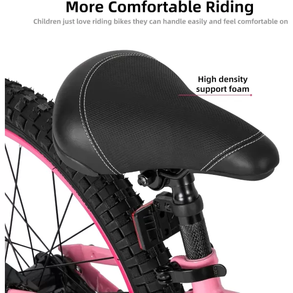 imageJOYSTAR NEO 20 Inch Kids Bike for Ages 610 Years Old Boys ampamp Girls 20 Inch Wheels Kids Mountain Bike with Training Wheels ampamp Handbrake Kids Bicycles Multiple ColorsPink