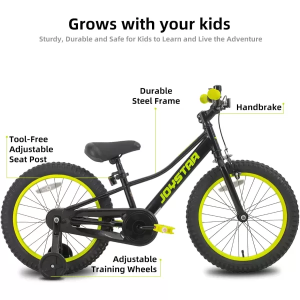 imageJOYSTAR NEO 20 Inch Kids Bike for Ages 610 Years Old Boys ampamp Girls 20 Inch Wheels Kids Mountain Bike with Training Wheels ampamp Handbrake Kids Bicycles Multiple ColorsBlack