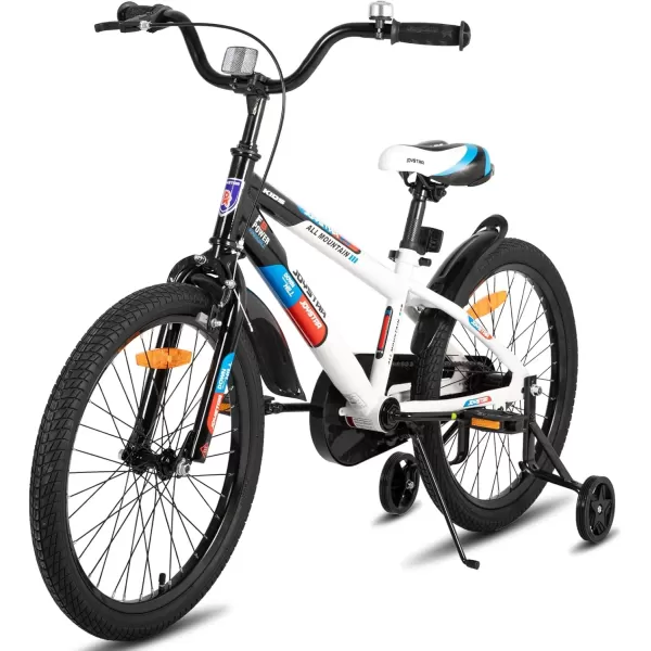 imageJOYSTAR New Berry Kids Bike for Boys and Girls Ages 312 Years Old 12 14 16 Inch Kids Bicycles with Training Wheels 20 Inch Bike with Kickstand Multiple ColorsWhite