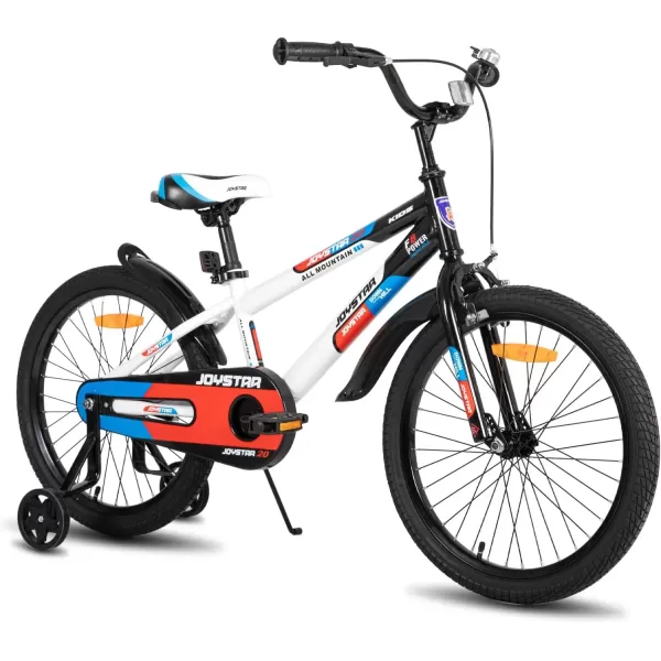 imageJOYSTAR New Berry Kids Bike for Boys and Girls Ages 312 Years Old 12 14 16 Inch Kids Bicycles with Training Wheels 20 Inch Bike with Kickstand Multiple ColorsWhite