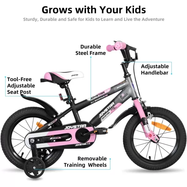 imageJOYSTAR New Berry Kids Bike for Boys and Girls Ages 312 Years Old 12 14 16 Inch Kids Bicycles with Training Wheels 20 Inch Bike with Kickstand Multiple ColorsPink