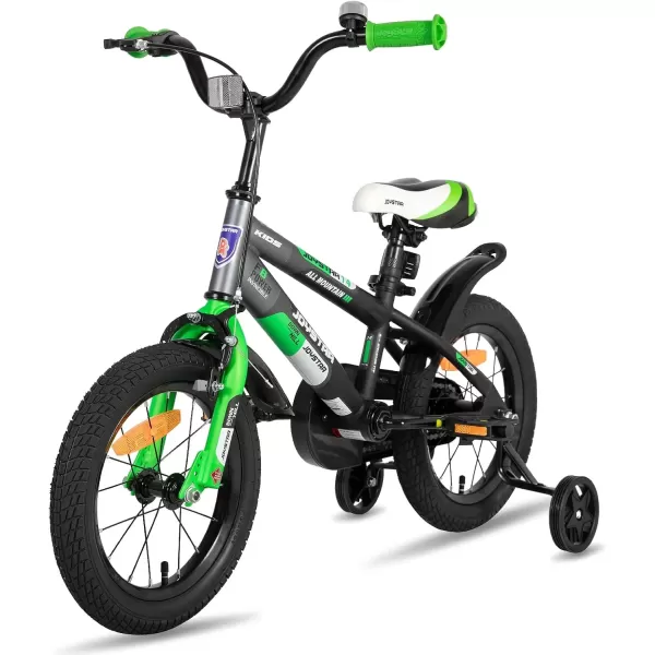 imageJOYSTAR New Berry Kids Bike for Boys and Girls Ages 312 Years Old 12 14 16 Inch Kids Bicycles with Training Wheels 20 Inch Bike with Kickstand Multiple ColorsGreen