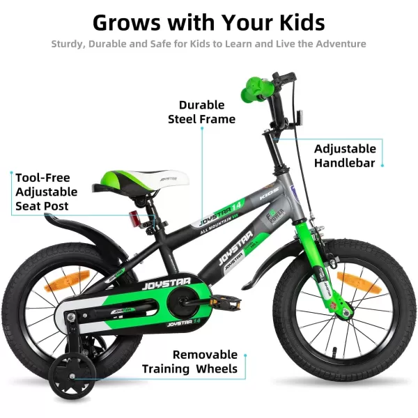 imageJOYSTAR New Berry Kids Bike for Boys and Girls Ages 312 Years Old 12 14 16 Inch Kids Bicycles with Training Wheels 20 Inch Bike with Kickstand Multiple ColorsGreen