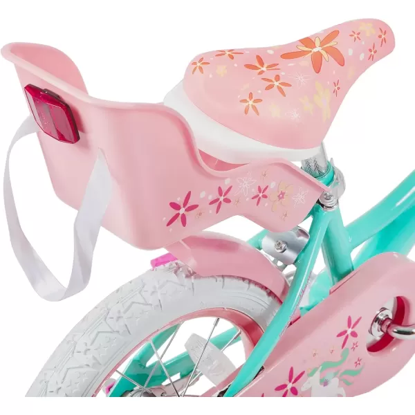 imageJOYSTAR Unicorn Kids Bike for Girls Ages 29 Years Old 12 14 16 18 Inch Kids Bike with Training Wheels Doll Seat Streamers and Basket Toddler Girls Bike Multiple ColorsGreen