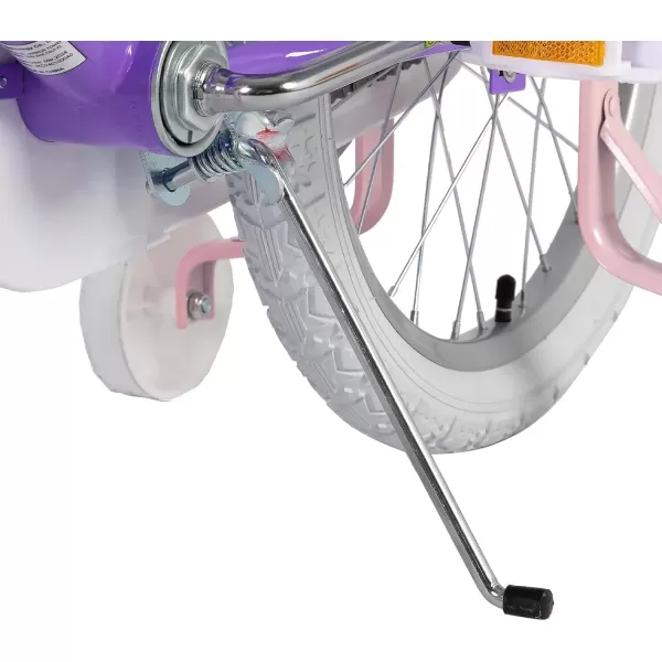 imageJOYSTAR Unicorn Kids Bike for Girls Ages 29 Years Old 12 14 16 18 Inch Kids Bike with Training Wheels Doll Seat Streamers and Basket Toddler Girls Bike Multiple ColorsPurple