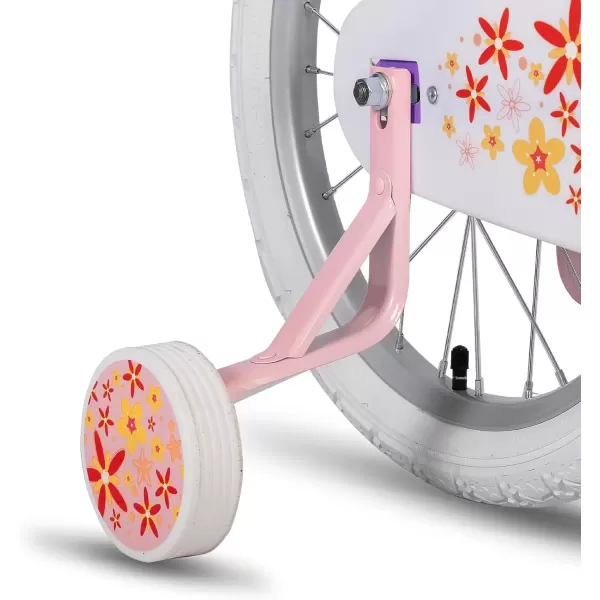 imageJOYSTAR Unicorn Kids Bike for Girls Ages 29 Years Old 12 14 16 18 Inch Kids Bike with Training Wheels Doll Seat Streamers and Basket Toddler Girls Bike Multiple ColorsPurple
