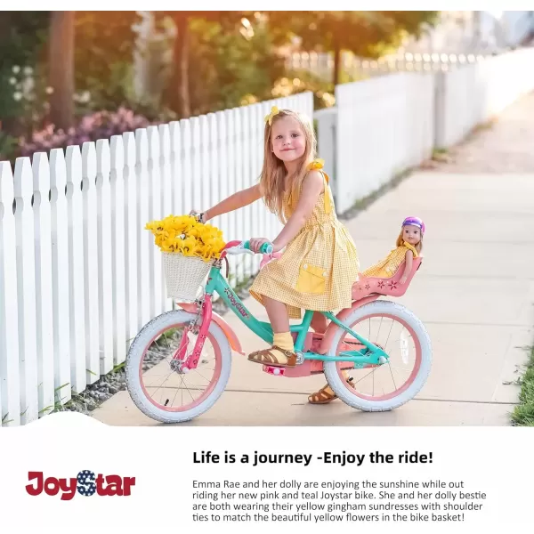 imageJOYSTAR Unicorn Kids Bike for Girls Ages 29 Years Old 12 14 16 18 Inch Kids Bike with Training Wheels Doll Seat Streamers and Basket Toddler Girls Bike Multiple ColorsGreen