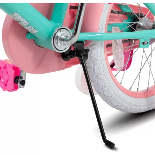 imageJOYSTAR Unicorn Kids Bike for Girls Ages 29 Years Old 12 14 16 18 Inch Kids Bike with Training Wheels Doll Seat Streamers and Basket Toddler Girls Bike Multiple ColorsGreen