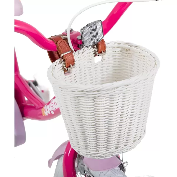 imageJOYSTAR Unicorn Kids Bike for Girls Ages 29 Years Old 12 14 16 18 Inch Kids Bike with Training Wheels Doll Seat Streamers and Basket Toddler Girls Bike Multiple ColorsFuchsia