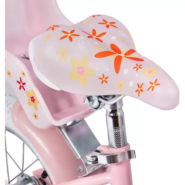 imageJOYSTAR Unicorn Kids Bike for Girls Ages 29 Years Old 12 14 16 18 Inch Kids Bike with Training Wheels Doll Seat Streamers and Basket Toddler Girls Bike Multiple ColorsPink