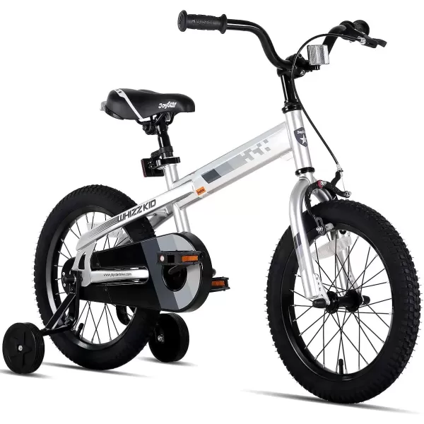 imageJOYSTAR Whizz Kids Bike 12 14 16 18 Inch Kids Bicycle for Toddler and Kids Ages 29 Years Old BMX Style Boys Bike with Training Wheels Children Bicycles Multiple ColorsSilver