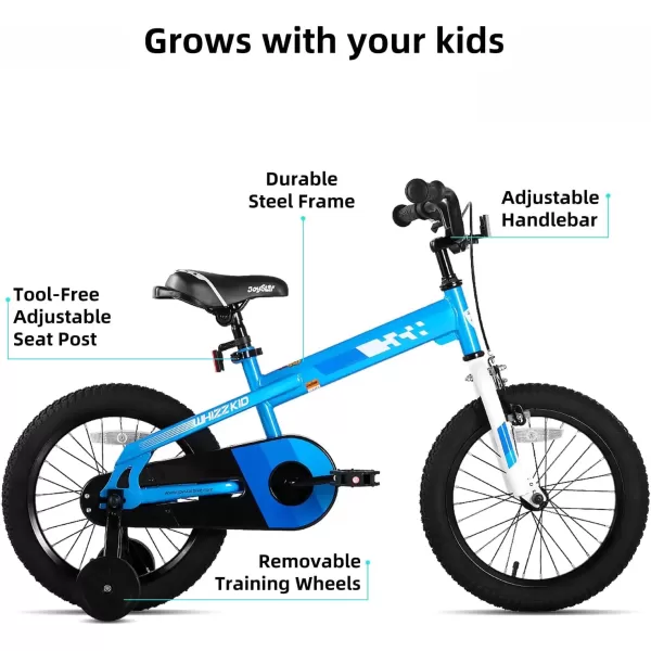 imageJOYSTAR Whizz Kids Bike 12 14 16 18 Inch Kids Bicycle for Toddler and Kids Ages 29 Years Old BMX Style Boys Bike with Training Wheels Children Bicycles Multiple ColorsBlue
