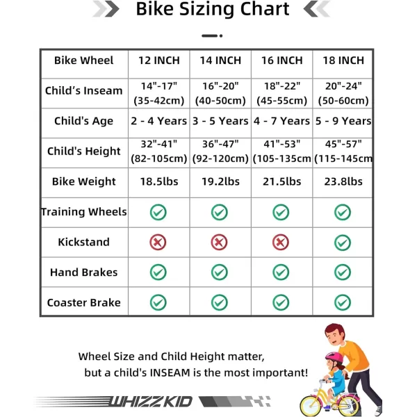 imageJOYSTAR Whizz Kids Bike 12 14 16 18 Inch Kids Bicycle for Toddler and Kids Ages 29 Years Old BMX Style Boys Bike with Training Wheels Children Bicycles Multiple ColorsSilver