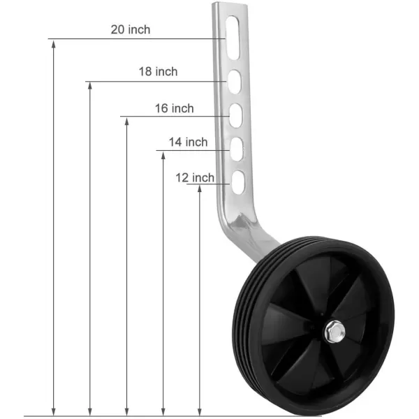 imageDRBIKE Adjustable Training Wheels for 12 14 16 18 20 Inch Kids Bike Universal Kids Bicycle Stabilizer Support Rear Wheel BlackBlack