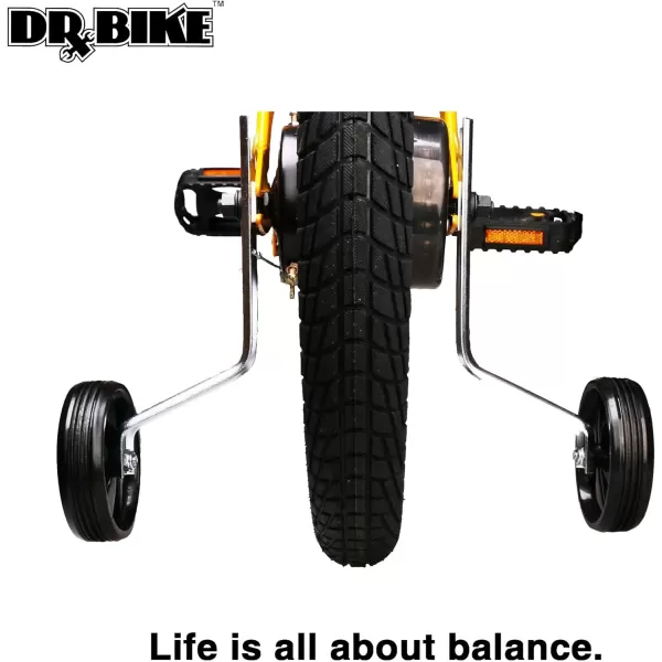 imageDRBIKE Adjustable Training Wheels for 12 14 16 18 20 Inch Kids Bike Universal Kids Bicycle Stabilizer Support Rear Wheel BlackBlack