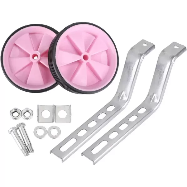imageDRBIKE Adjustable Training Wheels for 12 14 16 18 20 Inch Kids Bike Universal Kids Bicycle Stabilizer Support Rear Wheel BlackPink