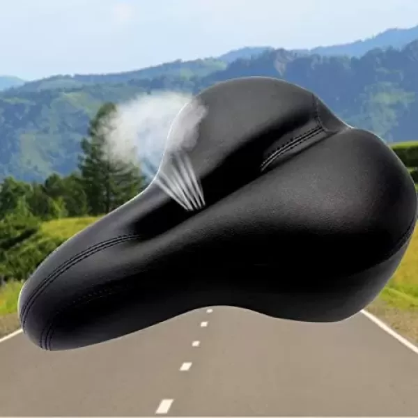 imageDRBIKE Bike Seat for Men Women Comfortable Padded Bicycle Saddle with Tailight Dual Spring Design ampamp Soft Cushion Breathable Bicycle Seat for Mountain Road Exercise Touring ampamp Cruiser Bike Black