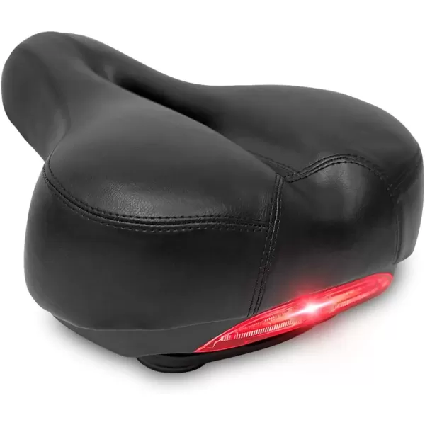 imageDRBIKE Bike Seat for Men Women Comfortable Padded Bicycle Saddle with Tailight Dual Spring Design ampamp Soft Cushion Breathable Bicycle Seat for Mountain Road Exercise Touring ampamp Cruiser Bike Black