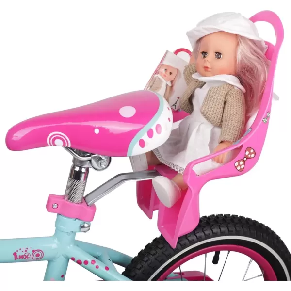 imageDRBIKE Doll Bike Seat for Girls Bike  Doll Carrier Attachment for 18quot22quot American Girl Dolls ampamp Stuffed Animals Kids Bike Accessories Fits Most 1220 Inch Kids BikePink