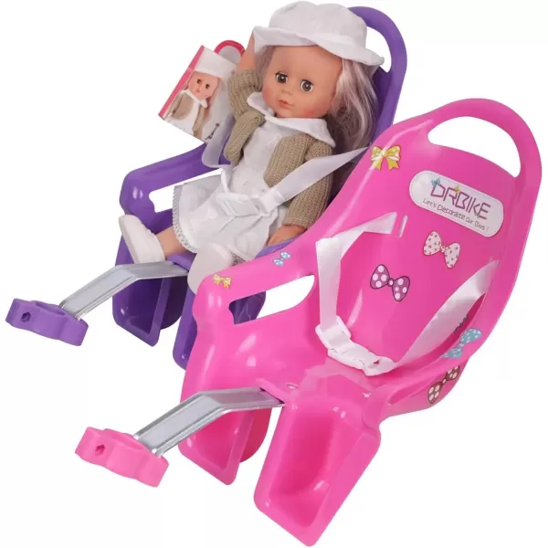imageDRBIKE Doll Bike Seat for Girls Bike  Doll Carrier Attachment for 18quot22quot American Girl Dolls ampamp Stuffed Animals Kids Bike Accessories Fits Most 1220 Inch Kids BikePink