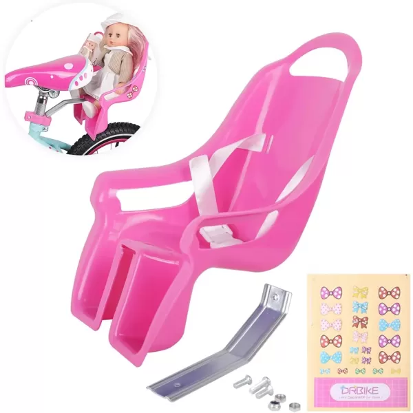 imageDRBIKE Doll Bike Seat for Girls Bike  Doll Carrier Attachment for 18quot22quot American Girl Dolls ampamp Stuffed Animals Kids Bike Accessories Fits Most 1220 Inch Kids BikePink