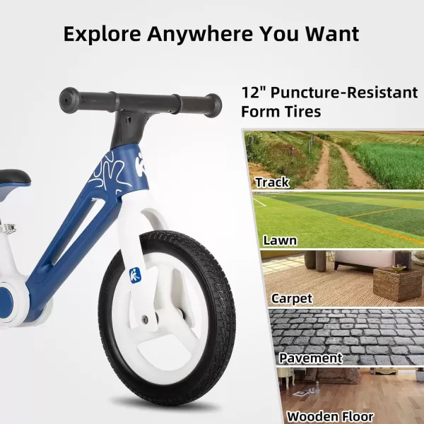 imageJOYSTAR 12 Inch Foldable Balance Bike for Kids Age 2 3 4 5 6 Years Toddler Balance Bicycle for 2 Year Old Boys ampamp Girls No Pedal Push Balance Bike with Adjustable Seat Multiple ColorsBlue