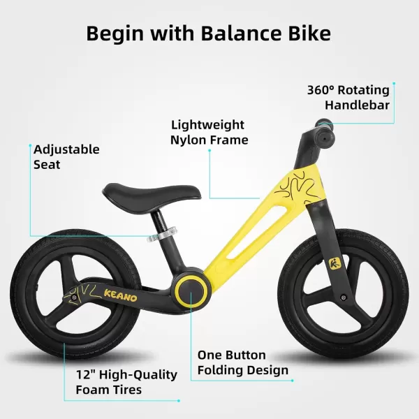 imageJOYSTAR 12 Inch Foldable Balance Bike for Kids Age 2 3 4 5 6 Years Toddler Balance Bicycle for 2 Year Old Boys ampamp Girls No Pedal Push Balance Bike with Adjustable Seat Multiple ColorsYellow