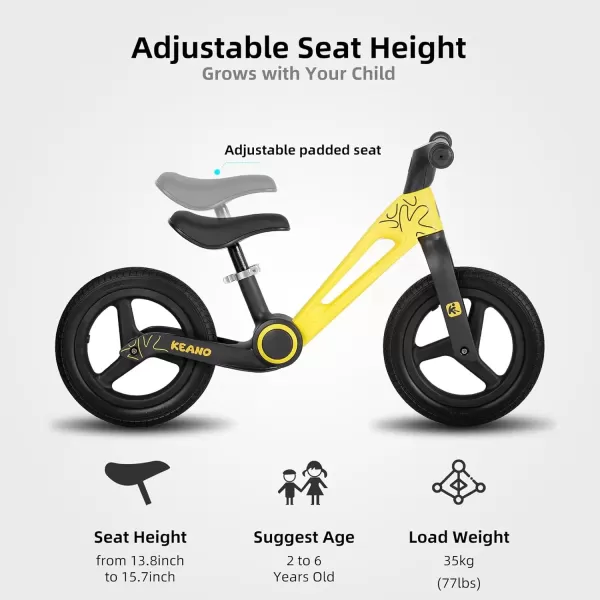 imageJOYSTAR 12 Inch Foldable Balance Bike for Kids Age 2 3 4 5 6 Years Toddler Balance Bicycle for 2 Year Old Boys ampamp Girls No Pedal Push Balance Bike with Adjustable Seat Multiple ColorsYellow