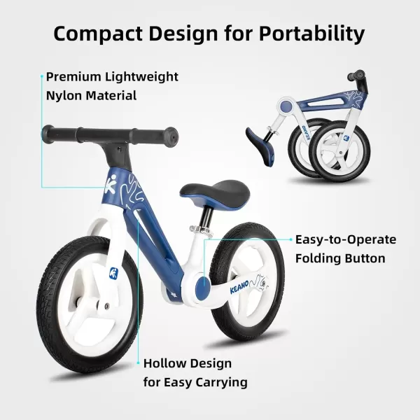 imageJOYSTAR 12 Inch Foldable Balance Bike for Kids Age 2 3 4 5 6 Years Toddler Balance Bicycle for 2 Year Old Boys ampamp Girls No Pedal Push Balance Bike with Adjustable Seat Multiple ColorsBlue