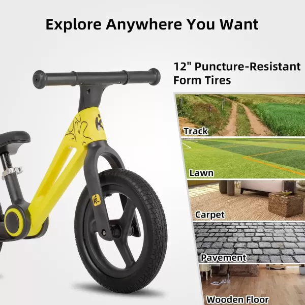 imageJOYSTAR 12 Inch Foldable Balance Bike for Kids Age 2 3 4 5 6 Years Toddler Balance Bicycle for 2 Year Old Boys ampamp Girls No Pedal Push Balance Bike with Adjustable Seat Multiple ColorsYellow