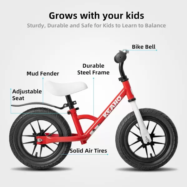 imageJOYSTAR 1214 Inch Kids Balance Bike for 18months5 Years Old Boys Girls Lightweight Toddler Balance Bikes with Footrest and Handlebar Basket or Doll SeatZRed