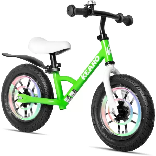 imageJOYSTAR 1214 Inch Kids Balance Bike for 18months5 Years Old Boys Girls Lightweight Toddler Balance Bikes with Footrest and Handlebar Basket or Doll SeatZGreen