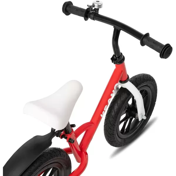 imageJOYSTAR 1214 Inch Kids Balance Bike for 18months5 Years Old Boys Girls Lightweight Toddler Balance Bikes with Footrest and Handlebar Basket or Doll SeatZRed