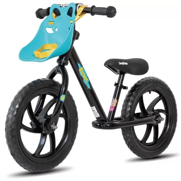 imageJOYSTAR 1214 Inch Kids Balance Bike for 18months5 Years Old Boys Girls Lightweight Toddler Balance Bikes with Footrest and Handlebar Basket or Doll SeatBlack
