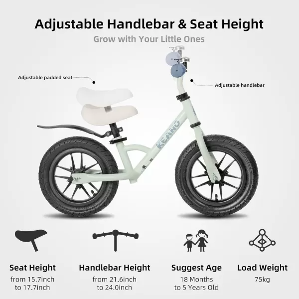 imageJOYSTAR 1214 Inch Kids Balance Bike for 18months5 Years Old Boys Girls Lightweight Toddler Balance Bikes with Footrest and Handlebar Basket or Doll SeatZWhite