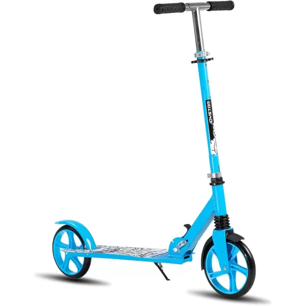 imageJOYSTAR Kick Scooter for Kids Ages 59 ampamp Teens 8 in Big Wheel Scooter for Boys Girls Foldable Kids Scooter with Adjustable Handlebars Front Shock Absorption ampamp Rear Brake Multiple ColorsBlue