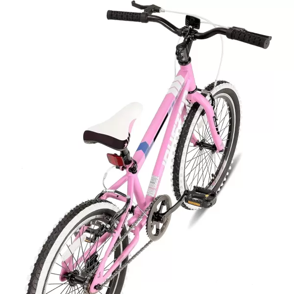 imageJOYSTAR Lubbock 20 24 Inch Kids Bike for Boys ampamp Girls Ages 712 Years Hardtail Mountain Bike for Kids with 1Speed7Speed Drivetrain White Wall Knobby Tires Kids BicyclePink