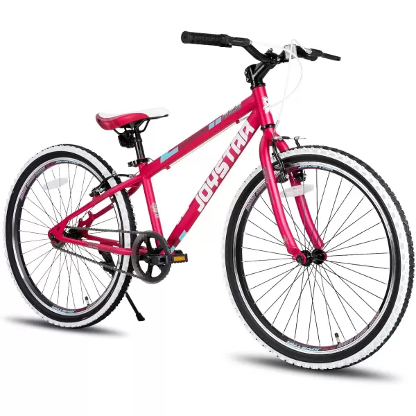imageJOYSTAR Lubbock 20 24 Inch Kids Bike for Boys ampamp Girls Ages 712 Years Hardtail Mountain Bike for Kids with 1Speed7Speed Drivetrain White Wall Knobby Tires Kids BicycleRed