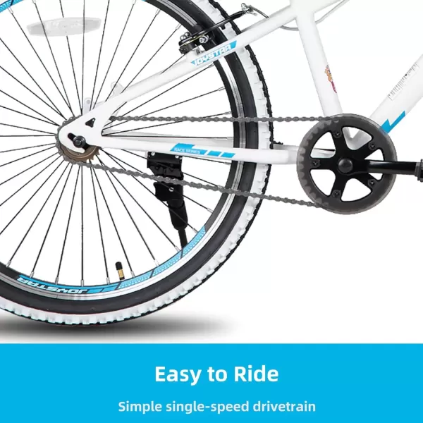 imageJOYSTAR Lubbock 20 24 Inch Kids Bike for Boys ampamp Girls Ages 712 Years Hardtail Mountain Bike for Kids with 1Speed7Speed Drivetrain White Wall Knobby Tires Kids BicycleWhite