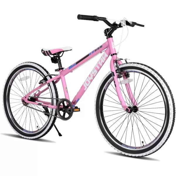 imageJOYSTAR Lubbock 20 24 Inch Kids Bike for Boys ampamp Girls Ages 712 Years Hardtail Mountain Bike for Kids with 1Speed7Speed Drivetrain White Wall Knobby Tires Kids BicyclePink