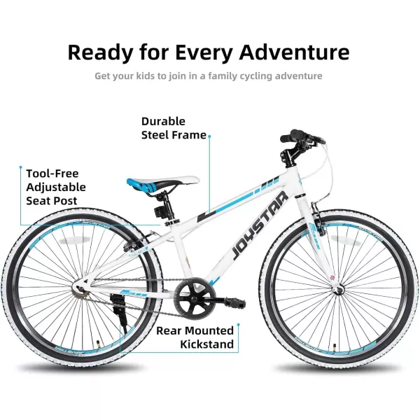 imageJOYSTAR Lubbock 20 24 Inch Kids Bike for Boys ampamp Girls Ages 712 Years Hardtail Mountain Bike for Kids with 1Speed7Speed Drivetrain White Wall Knobby Tires Kids BicycleWhite