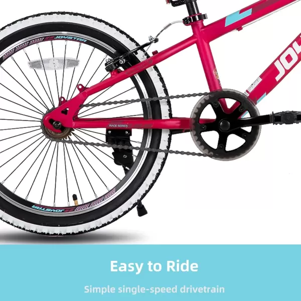 imageJOYSTAR Lubbock 20 24 Inch Kids Bike for Boys ampamp Girls Ages 712 Years Hardtail Mountain Bike for Kids with 1Speed7Speed Drivetrain White Wall Knobby Tires Kids BicycleRed