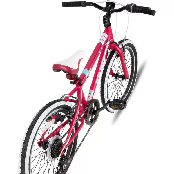 imageJOYSTAR Lubbock 20 24 Inch Kids Bike for Boys ampamp Girls Ages 712 Years Hardtail Mountain Bike for Kids with 1Speed7Speed Drivetrain White Wall Knobby Tires Kids BicycleRed